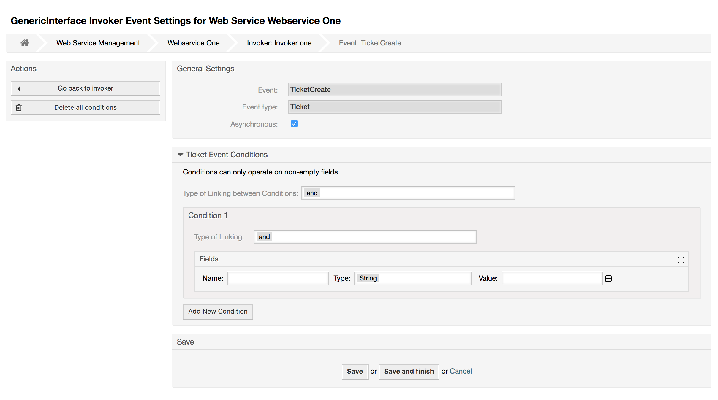 Web service invoker event